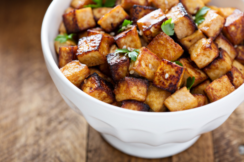 Fried tofu with Tomahawk Warriors Blend