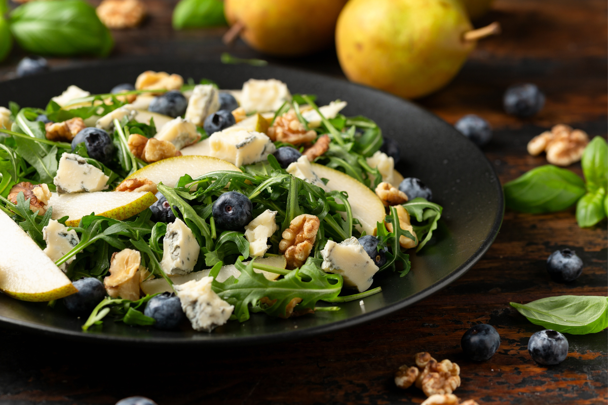 Pear Salad with Blueberries & Walnuts