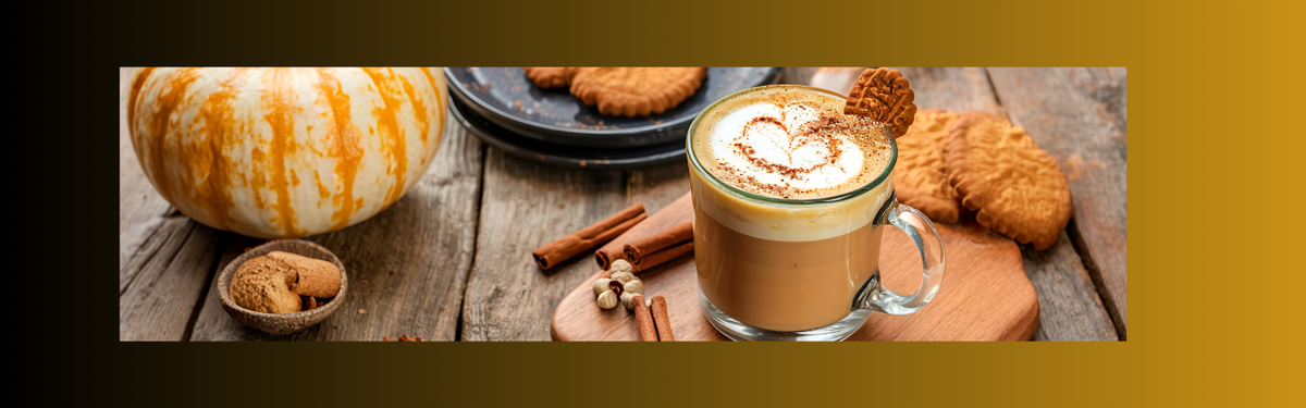 A pumpkin spice latte with cookies