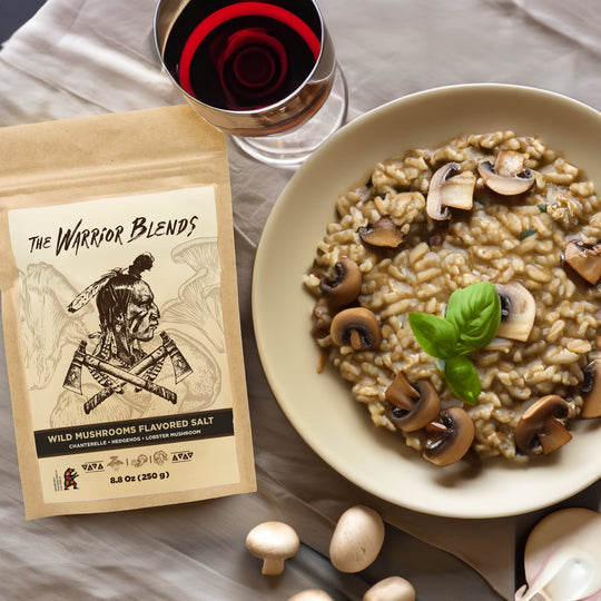 Wild Mushroom Finishing Salt – Hand Forged, Umami - Rich, Earthy & Savory Blend - The Warrior Blends - USA